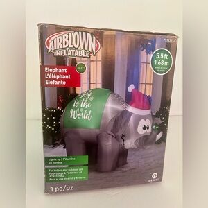 Gemmy inflatable Christmas Elephant Joy to the world SUPER RARE